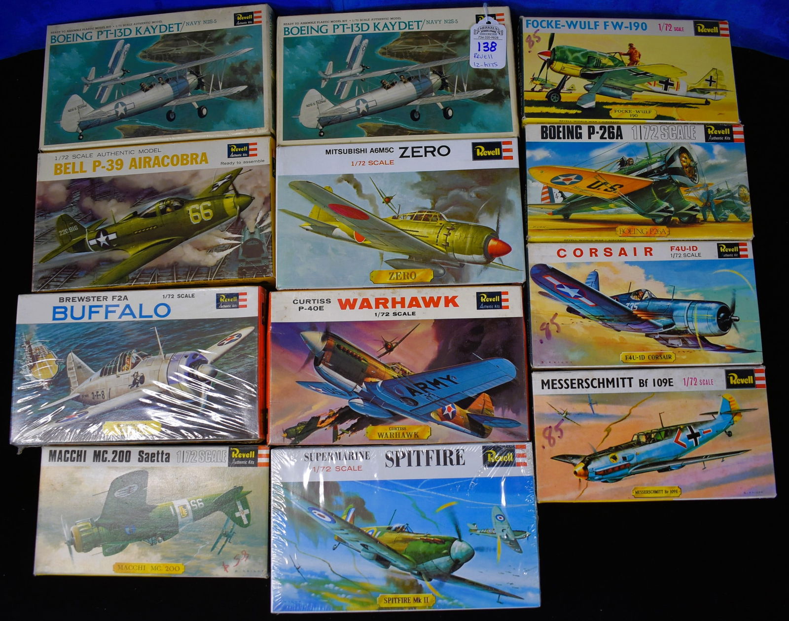 Lot of 12 Revell - Model Airplanes - Various Scales (1 of 4)