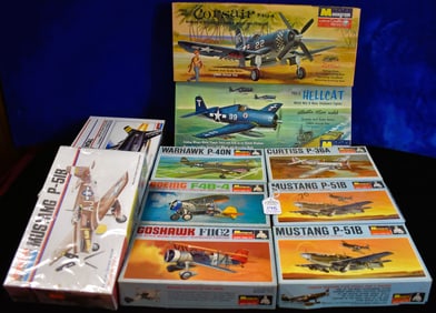 Lot of 10 Monogram Quality Hobby Kits, Model Airplanes - Various Scale
