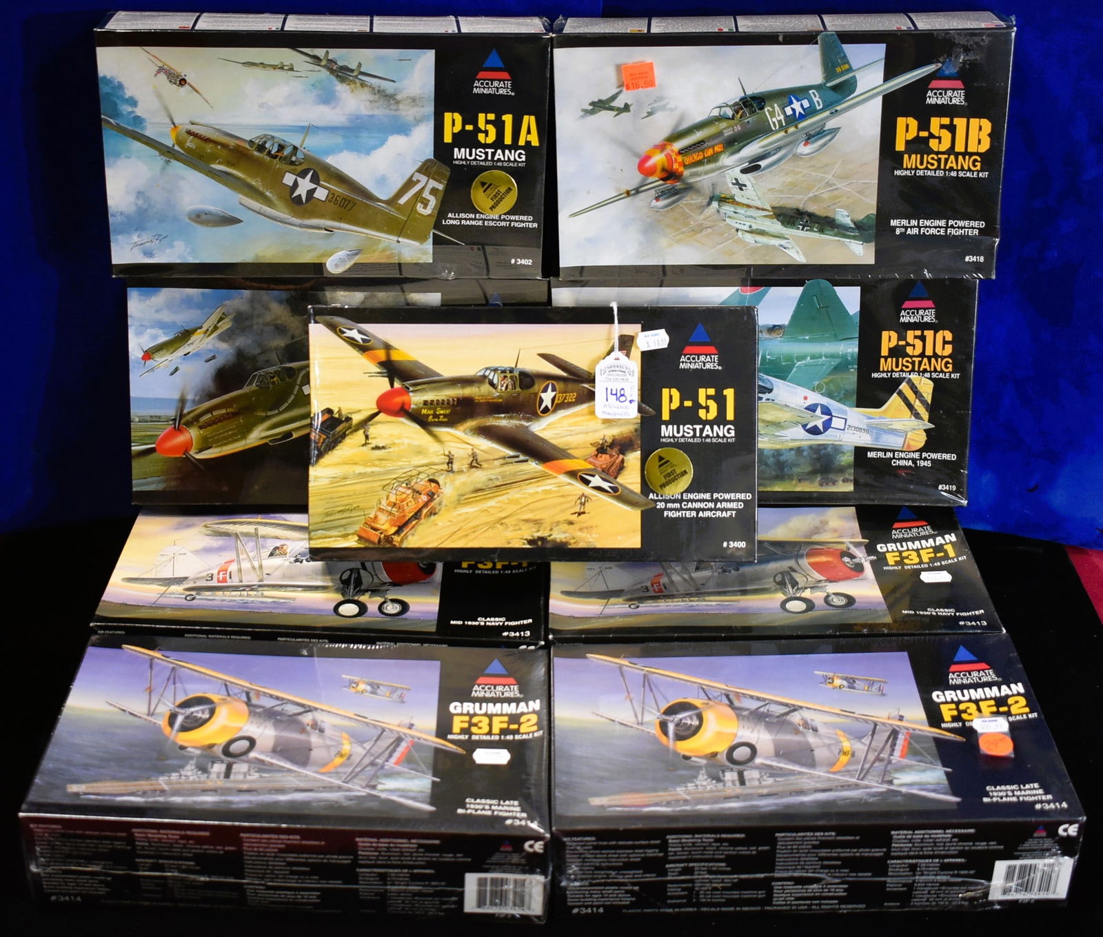 Lot of 9 - Accurate Miniatures Model Airplanes (1 of 5)