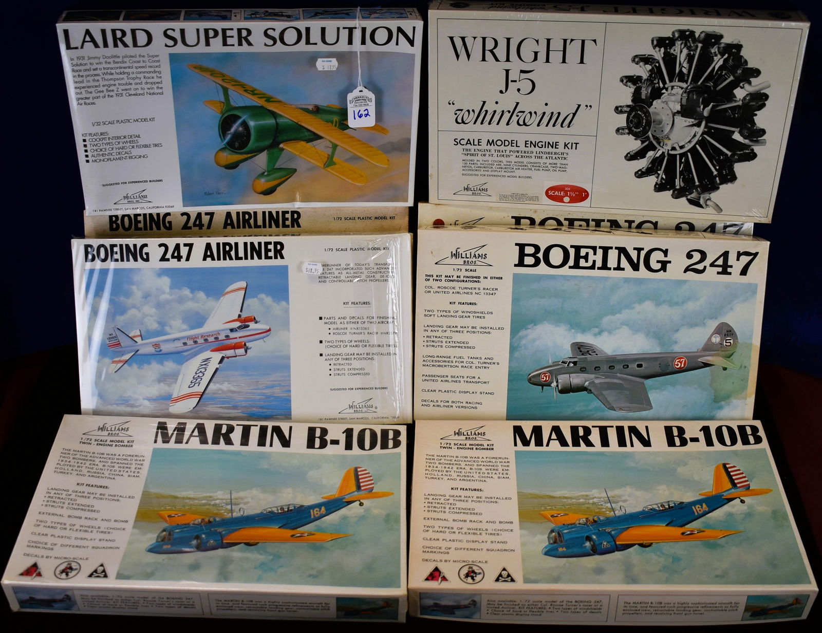 Lot of 8 Williams Bros Airplane Model Kits & Scale Model Engine (1 of 3)
