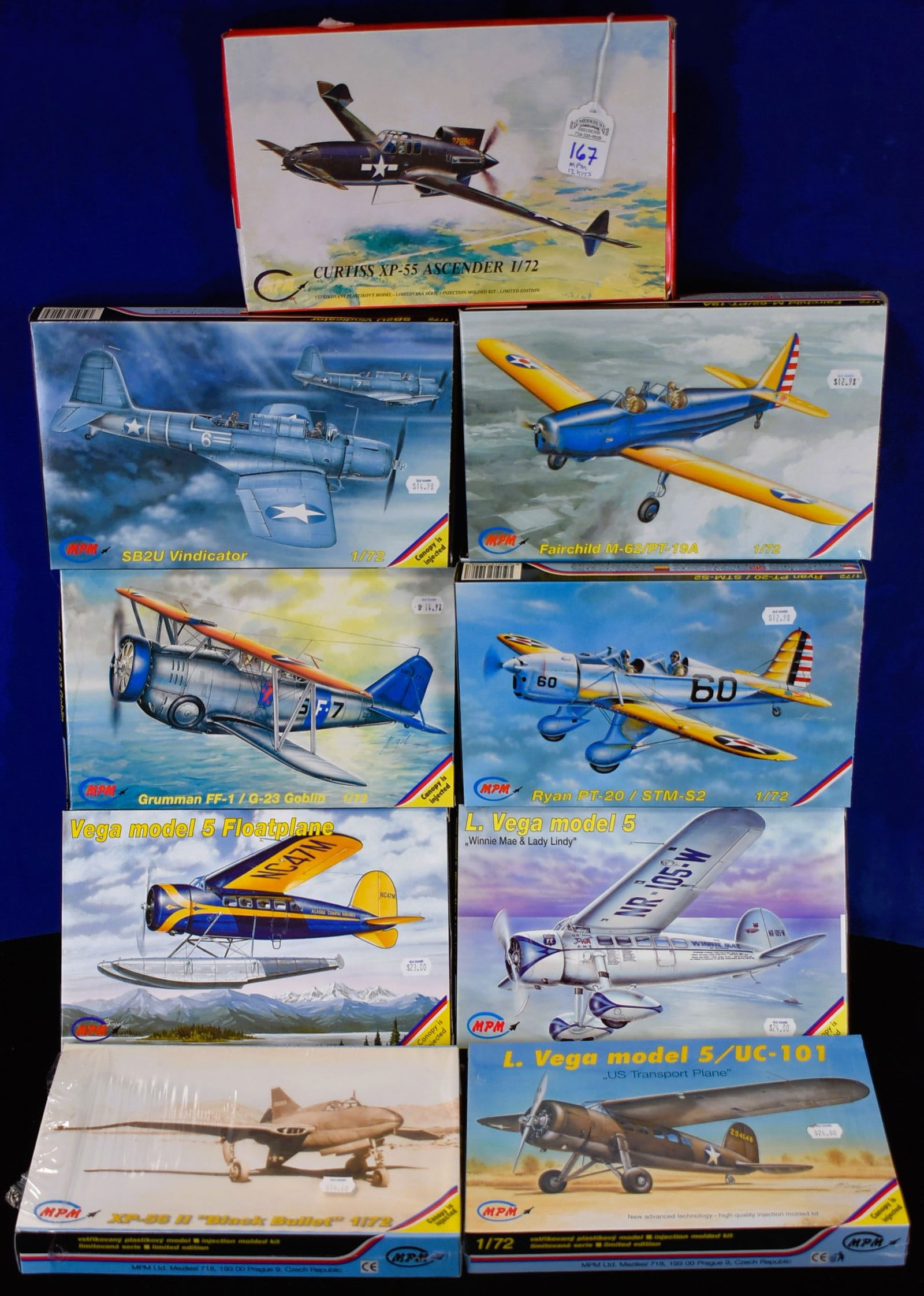 Lot of 12 MPM 1/72 Airplane Model Kits (1 of 5)