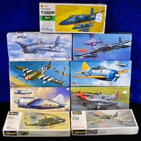 Lot of 9 Hasegawa Hobby Kits Model Airplanes - 1/72 Scale