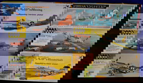 Lot of 6 Hawk Model Airplanes  - Various Scale