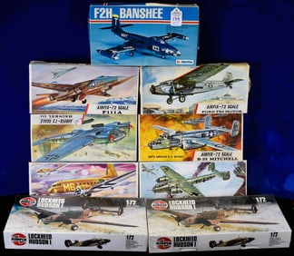 Lot of 9 Airfix by Craft Master Model Airplanes  - 1/72 Scale