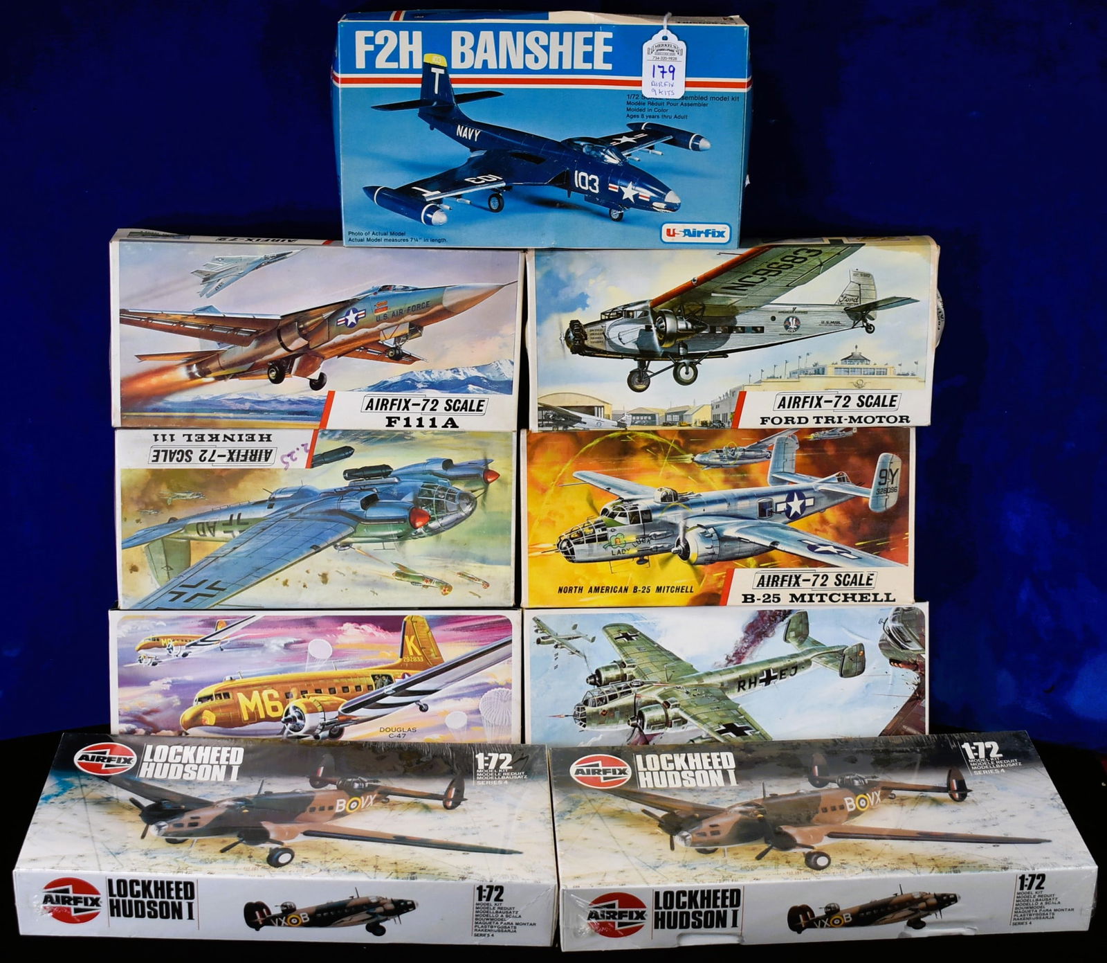 Lot of 9 Airfix by Craft Master Model Airplanes  - 1/72 Scale (1 of 4)