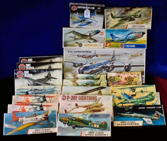 Lot of 21 Airfix by Craft Master Model Airplanes  - Various Scale
