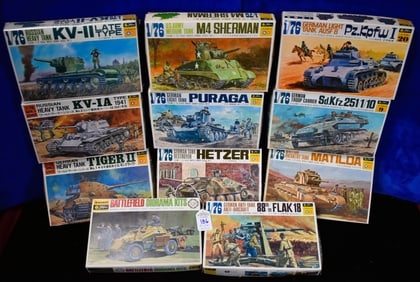 Lot of 11 Fujimi Combat Related Model Kits  - 1/76 Scale