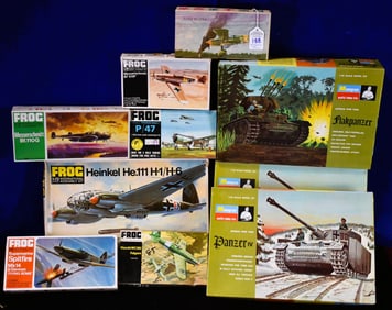 Lot of 10 Various Model Manufacturers Combat Related Model Kits  - Various Scale