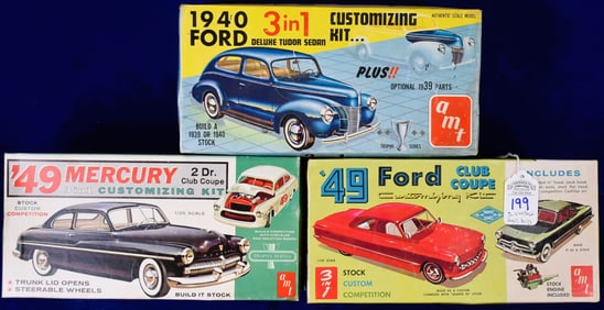 Lot of 3 Vintage AMT Model Car Kits - 1/25 Scale