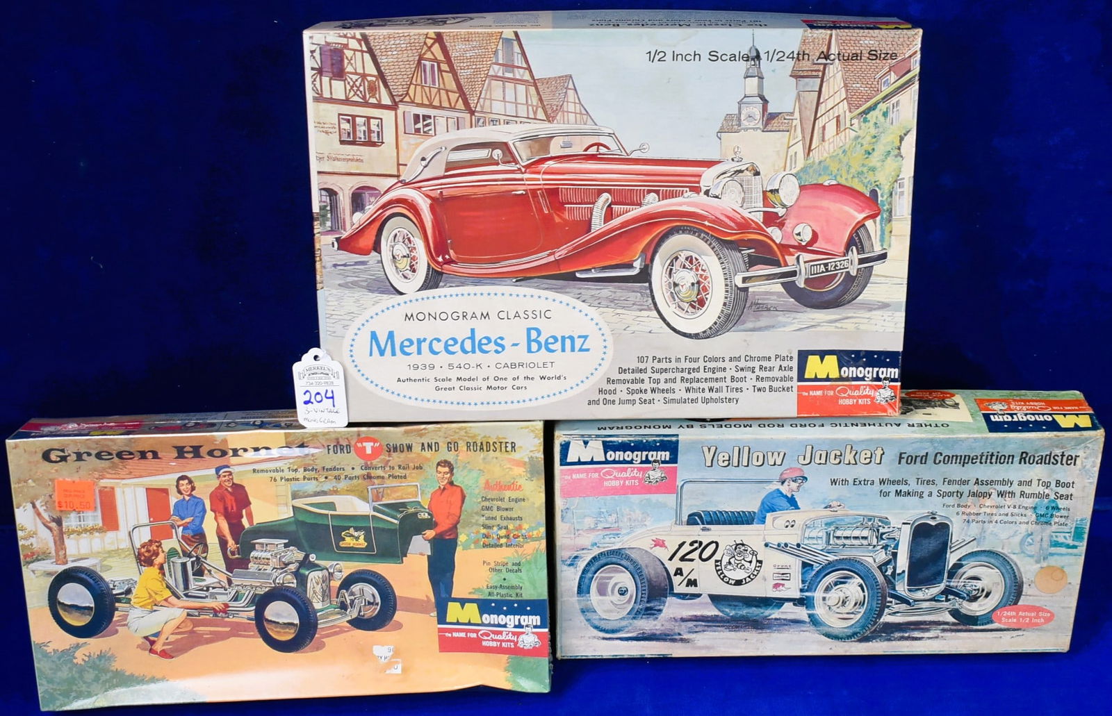 Lot of 3 Vintage Monogram Model Car Kits - 1/2 Scale (1 of 5)