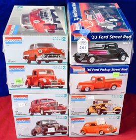 Lot of 8 Monogram Model Car Kits. - Street Rods