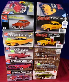 Lot of 10 AMT Model Car Kits - Includes 2 Coca-Cola Vehicles
