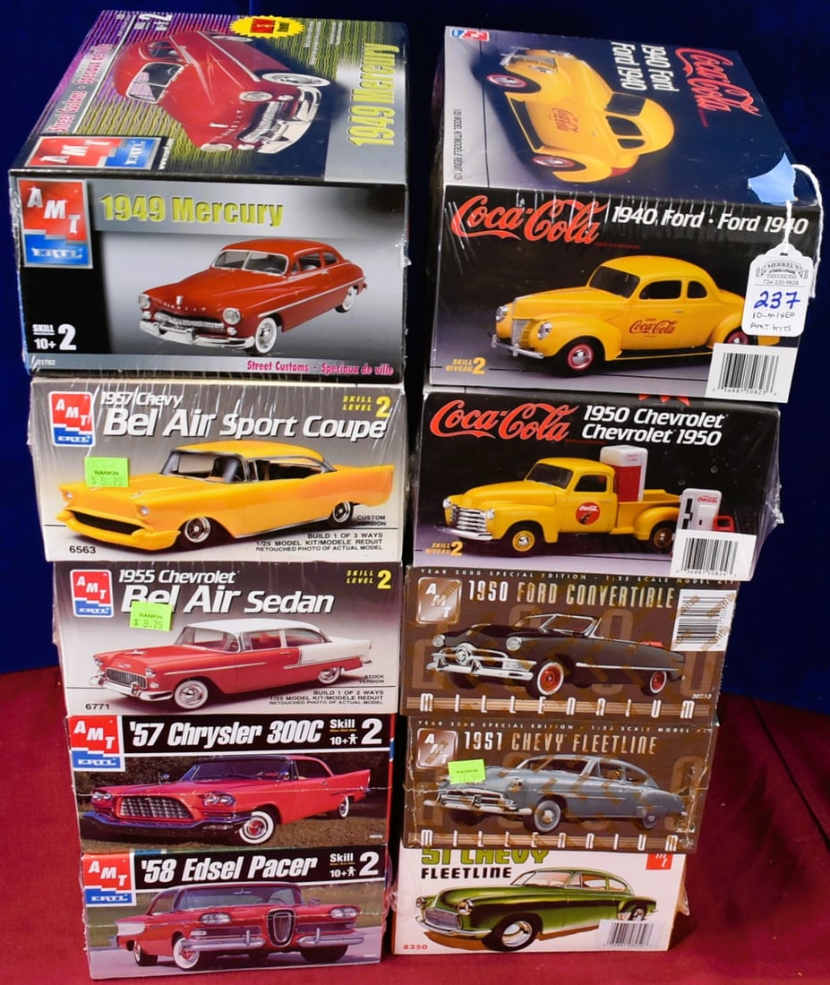 Lot of 10 AMT Model Car Kits - Includes 2 Coca-Cola Vehicles (1 of 2)