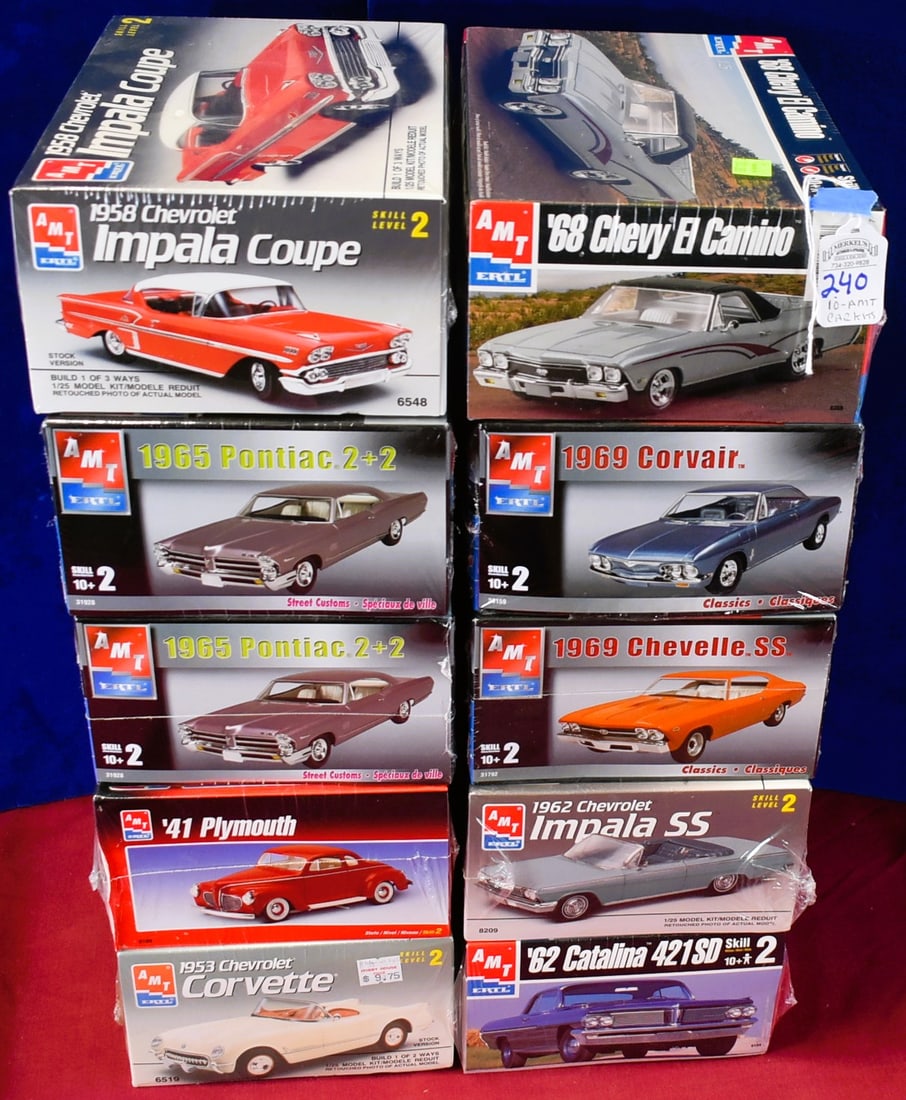 Lot of 10 AMT Model Car Kits (1 of 2)