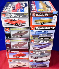 Lot of 10 AMT Model Car Kits