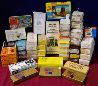 Lot of 44 HO Scale Train and Layout Related Model Kits.