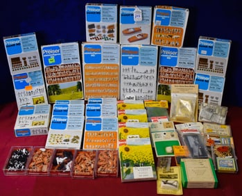 Lot of 43 HO Scale  Models - People, Animals,  Train and Layout Related Model Kits.