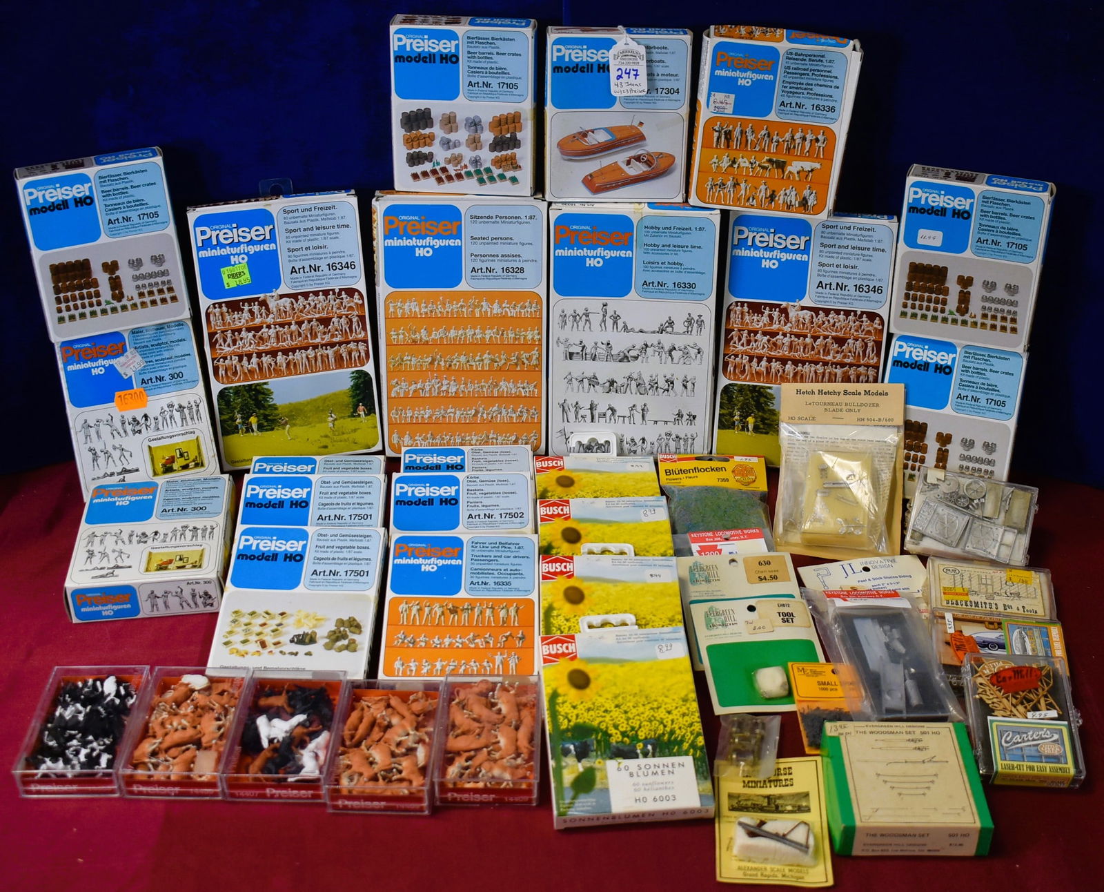 Lot of 43 HO Scale  Models - People, Animals,  Train and Layout Related Model Kits. (1 of 5)