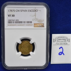 1787S CM Spain Escudo - NGC VF 30 - Gold Coin
