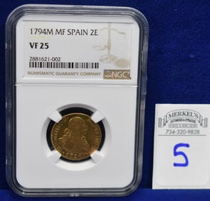 1794M MF Spain 2E - NGC VF 25 - Gold Coin
