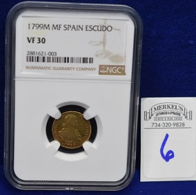 1799M MF Spain Escudo - NGC VF 30 - Gold Coin