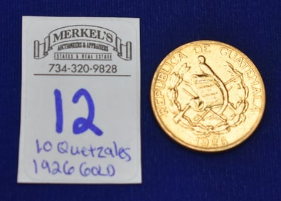 1926 10 Quetzales Guatemala Gold Coin
