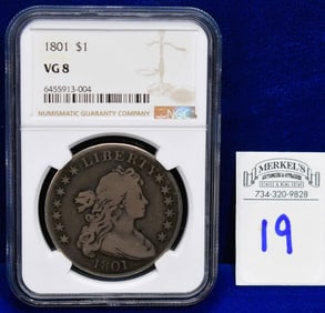 1801 $1 Heraldic Eagle - NGC VG 8 - US Coin