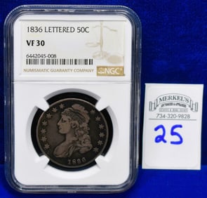 1836 Lettered 50C - NGC VF 30 - US Coin