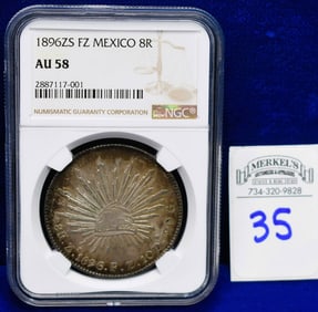 1806 ZS FZ Mexico 8R - NGC AU 58 - Silver Coin