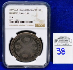 1769 Austria Netherland 1KT Brussels DAV-1282 - NGC F 15 - Silver Coin