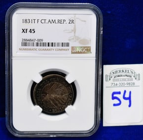 1831T F CT.AM.REP. 2R - NGC XF 45 - Silver Coin