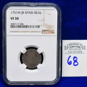 1751M JB Spain Real - NGC VF 30 - Silver Coin