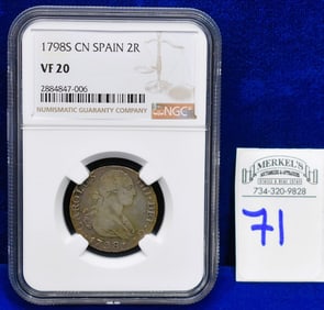 1798S CN Spain 2R - NGC VF 20 - Silver Coin
