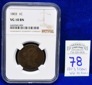 1803 1C - NGC VG 10 BN - Copper Coin