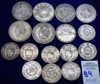 Lot of 16 Mixed Foreign Silver Coins