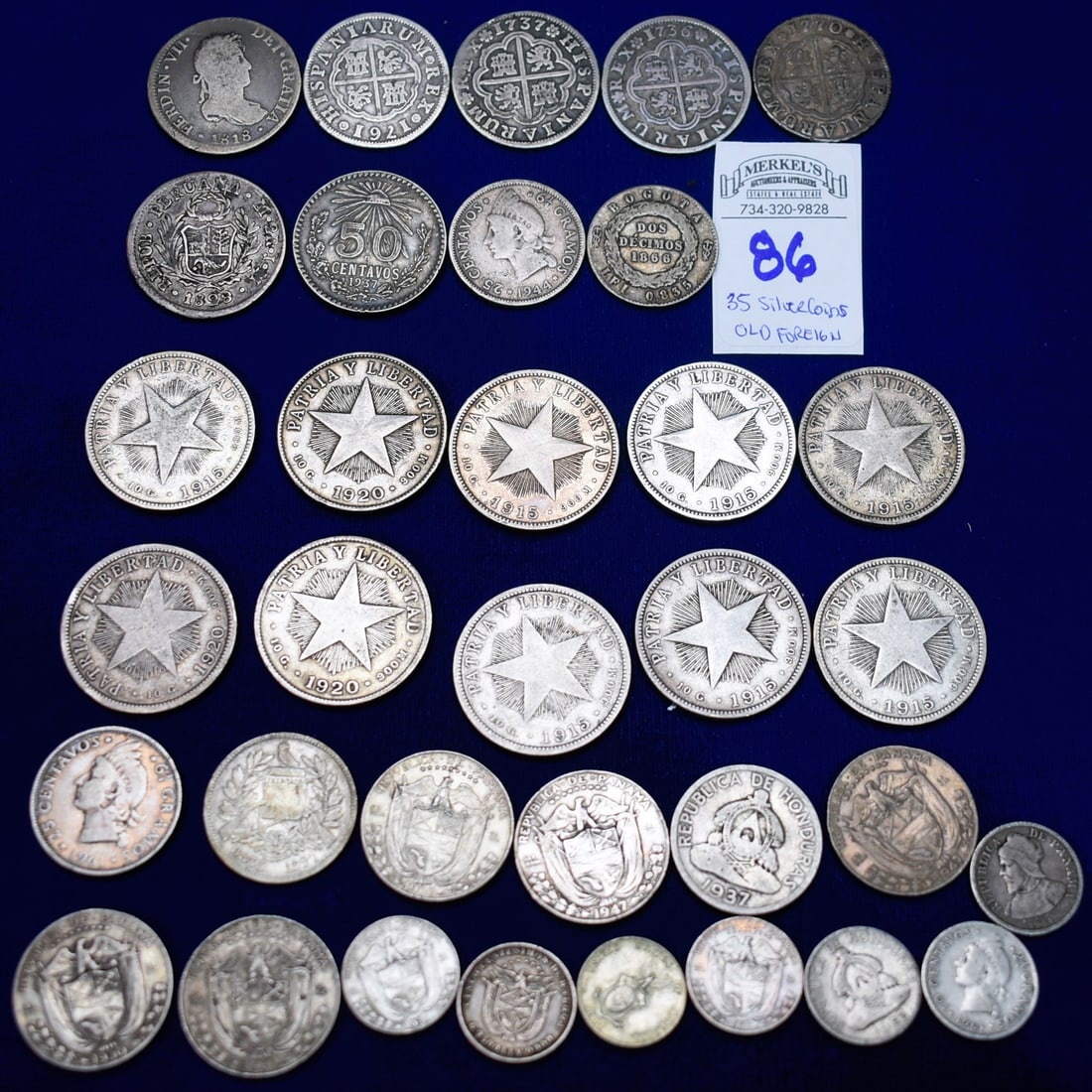 Lot of 35 Old Foreign Silver Coins (1 of 3)