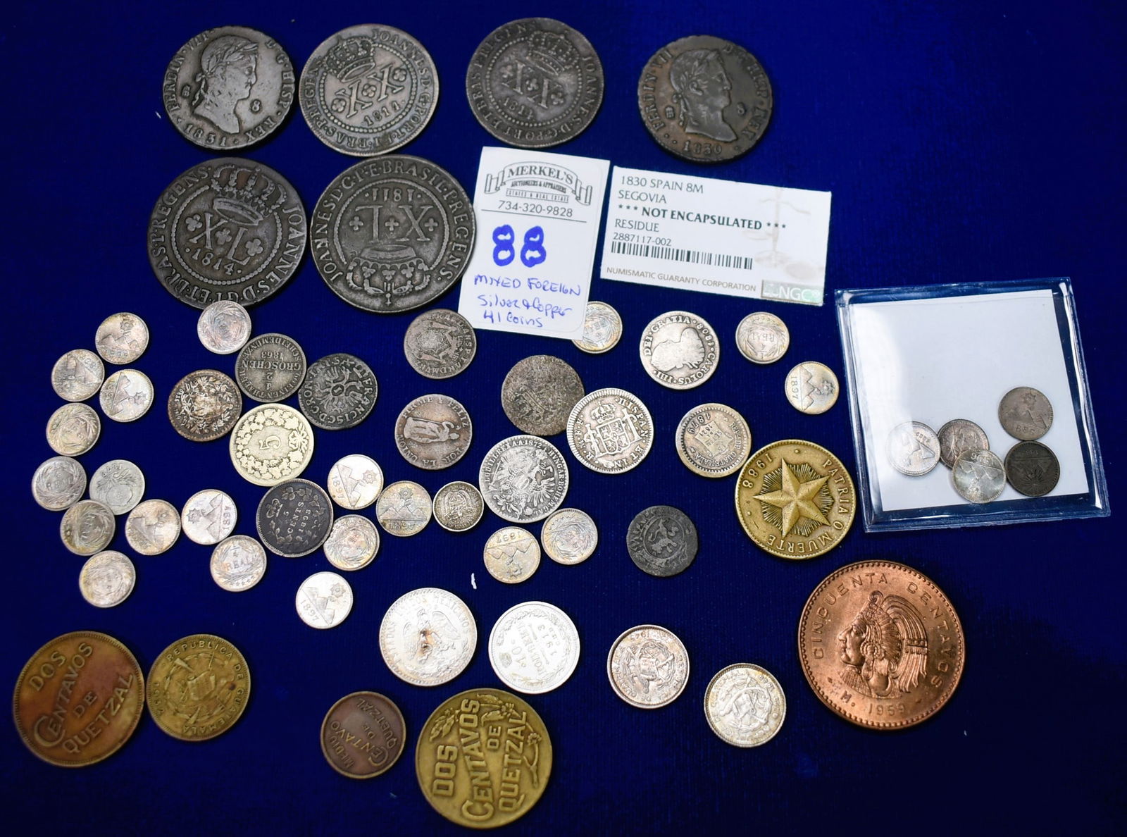 Lot of 41 Mixed Foreign Coins Early 19th-20th Centuries (1 of 3)