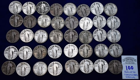 Roll of 40 Standing Liberty Quarters US Silver