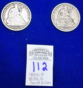 Lot of 2 Seated Liberty Half Dollars W/ Arrows US Silver