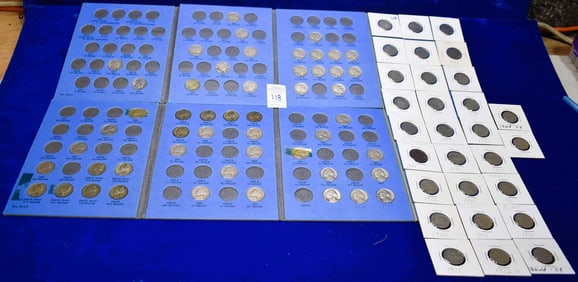 Lot of 2 Whitman Nickel Albums (Jefferson and Buffalo Nickels) with additional 7 Shield & 21 Liberty