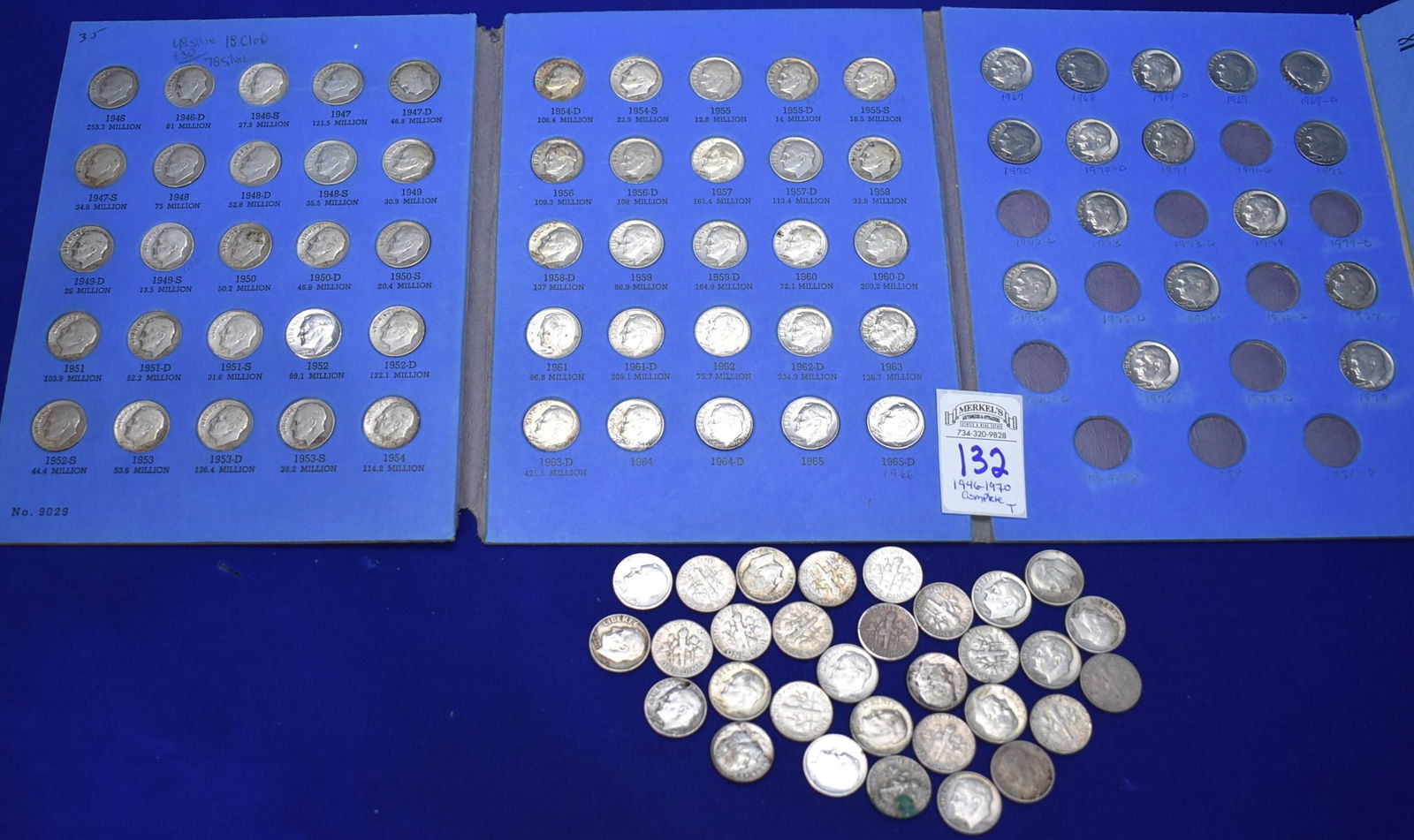 Lot of 96 Roosevelt Dimes Complete 1946-1970 (78 Silver, 18 Clad) (1 of 3)