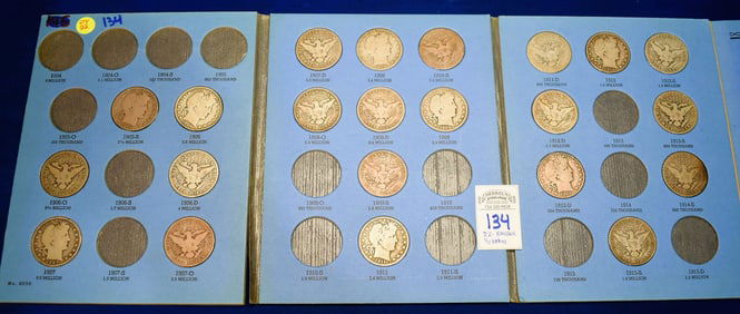 Barber/ Liberty Head or Morgan Half Dollar Whitman Album Number Two Collection 1904-1915 (22 Coins)