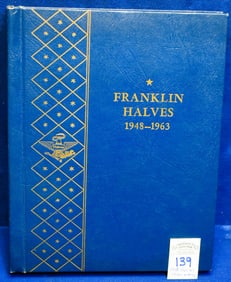 COMPLETE AU/BU 1948-1963 Franklin Halves Whitman Album (Set of 35 Franklin Half Dollars)