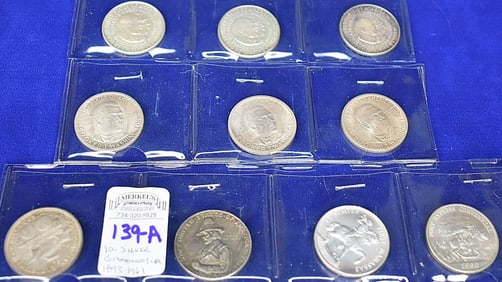 Lot of 10 US Silver Commemoratives 1893-1961