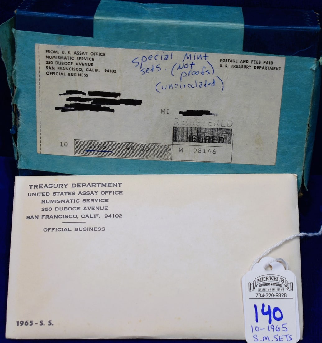 Box of 10 1965 Silver Special Mint Sets (9 Factory Sealed) (1 of 2)
