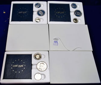 3 Early Issued in 1974 for 1976 Bi-Centennial Silver Proof Coin Sets