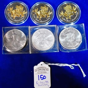 Lot of 6 1oz .999 Pure Silver Rounds