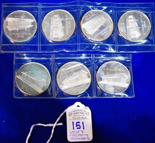 Lot of 7 .925 Sterling Silver Rounds for Maybee, MI Centennial (1873-1973)