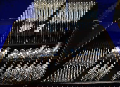 Wallace Grande Baroque Sterling Silver Set (77 Spoons, 48 Forks, 46 Knifes) 6,130 GRAMS 190+ TROY