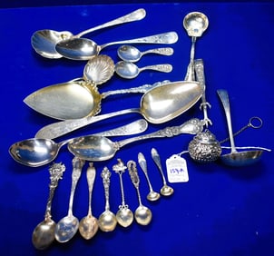 21 Piece Group of Fancy Sterling Serving Pieces IncludE Kirk & Sons - 735.64 GRAMS STERLING SILVER